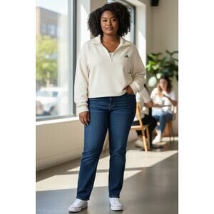 Adidas Women's Aeroready Game and Go Quarter-Zip White Fleece Top Plus Size 2X